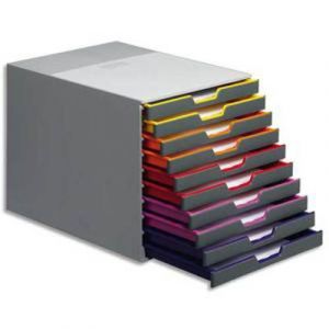 Module de classement Varicolor 10 tiroirs multicolore - Dimensions : L 29,2 x H 28 x P 35,6 cm