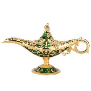 Lampe magique d'Aladdin décoration artisanale vintage (vert transparent)