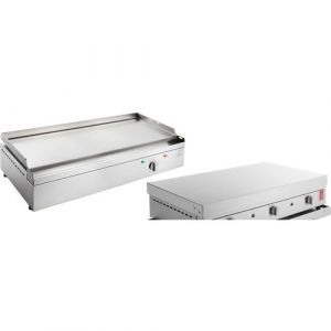 Planet - Plancha &eacute;lectrique en inox Chef 80 cm Avec couvercle