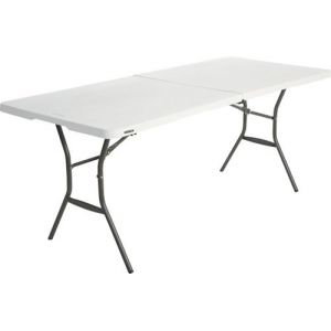 Table de camping longue et pliante Lifetime Tyrell 182x76x74cm Blanc