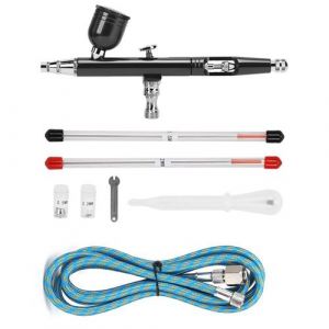 Pistolet Pulvérisateur Ar130K 0,3 Mm Buse Pneumatique Bricolage Art Aérographe (Noir)