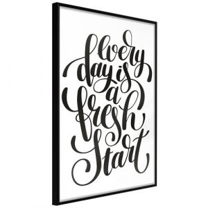 Affiche Murale Encadrée "Fresh Start" 40 x 60 cm Noir