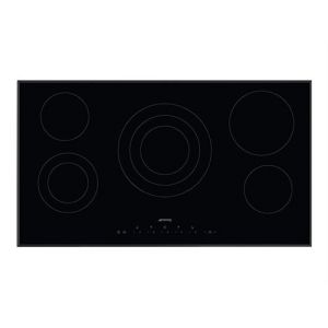 Smeg SE395ETB - Vitrocéramique - 5 plaques de cuisson - Niche - largeur : 85 cm - profondeur : 49 cm bord incliné - noir