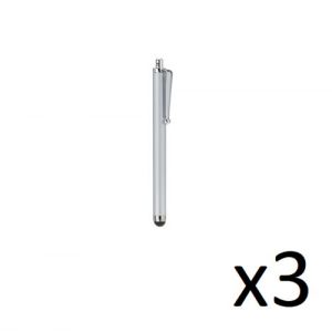 Grand Stylet x3 pour ALCATEL A3 XL Smartphone Tablette Ecrire Universel Lot de 3 (ARGENT)