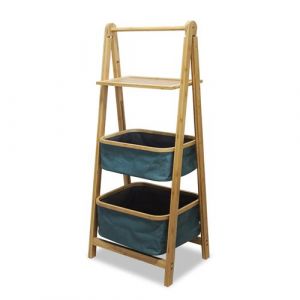 &Eacute;tag&eacute;re de Rangement en bambou coloris naturel - Longueur 45 x Profondeur 34 x Hauteur 109 cm. -JUANIO-