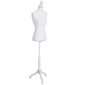Mannequin de couture T220, mousse synthétique, torse féminin blanc avec dentelle