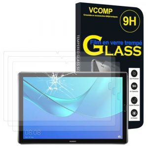 Lot 3 Films Verre Trempé de protection d'écran pour Huawei MediaPad M5 10/ M5 10 Pro 10.8 - TRANSPARENT