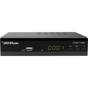 Vantage vt91 T Écran HD Récepteur (DVB T2, HEVC, USB, HDMI, péritel, Mediaplayer) Noir
