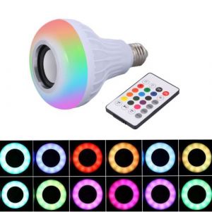 E27 12w LED RGB bluetooth haut-parleur ampoule musique sans fil jouer lumière lampe avec télécommande