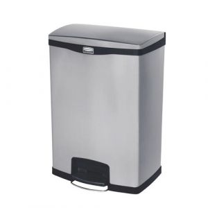 Poubelle à pédale frontale inox Slim Jim Step On Rubbermaid 90L