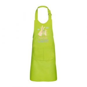 Fabulous Tablier Cuisine Enfant 2 Poches Vert Maman Lapin - Haut de gamme