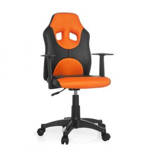 Chaise de bureau / Si&egrave;ge pivotant KID GAME AL noir/orange hjh OFFICE
