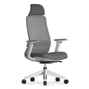 Chaise de Bureau Grise 9 R&eacute;glages, Appui-t&ecirc;te Accoudoirs 4D Soutien Lombaire Translation d&rsquo;assise Basculant synchrone