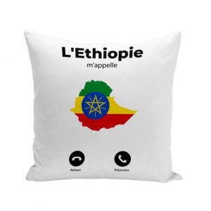 Fabulous Housse de coussin blanc L'Ethiopie M'Appelle Drapeau [40x40 cm]