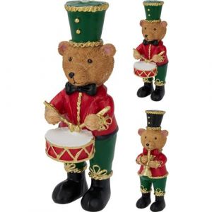 figurine ours brun musicien d&eacute;co polystone 17.5cm - mod&egrave;le al&eacute;atoire  - g&eacute;n&eacute;rique alx913630