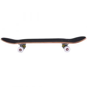 Skateboard GIANTEX à 4 Roulettes Rétro Noir Longboard Planche à roulettes en plastique cruiser complete roller