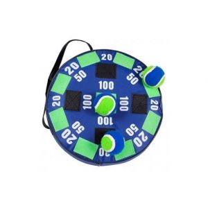 Cible gonflable velcro 36 cm avec 3 balles scratch auto agrippante - jeu d'adresse et tir enfant - set flechettes plein air et carte