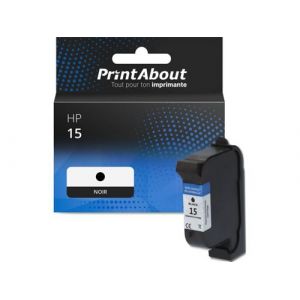 PrintAbout Cartouche d'encre compatible avec HP 15 (C6615DE) - Noir