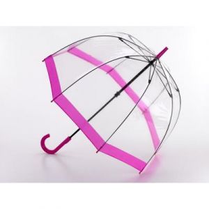 Parapluie transparent cloche rose Birdcage Fulton