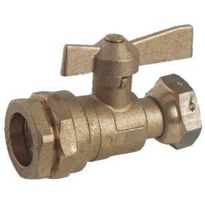 Robinet droit pour compteur d'eau &eacute;crou PE D 32mm F 1'' - SOMATHERM - 69-32-26