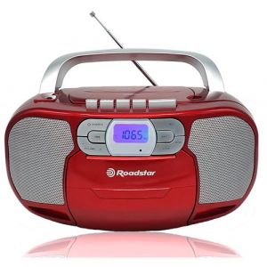 Radio CD Cassette Portable Numerique PLL FM, Lecteur CD-MP3, USB, AUX-IN, Roadstar, RCR-4635UMPRD, , Rouge