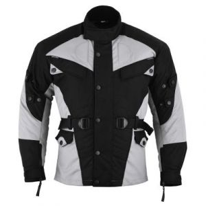 German Wear de Veste de Moto, Noir/Gris Clair, 5XL