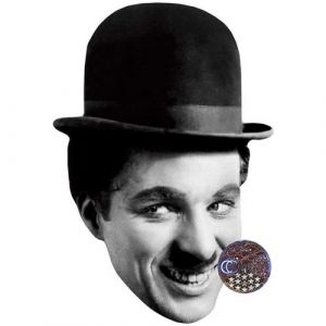 IMPRESSION DIRECT Masque en carton 2D Charlie Chaplin - Acteur - Taille A4