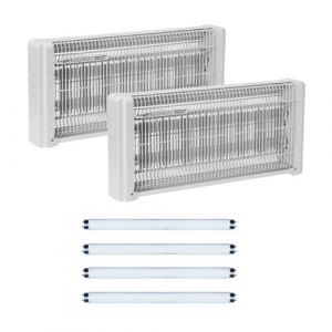 pack electris 2x destructeurs d'insectes electrique 30w antimoustique 4 tubes