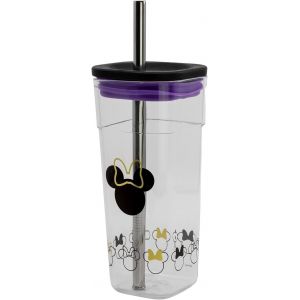 Verre Minnie Mouse Cube Disney Gobelet Acrylique Avec Paille En Acier 540 ml
