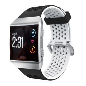 Bracelet deux tons hollow noir blanc pour votre Fitbit Ionic