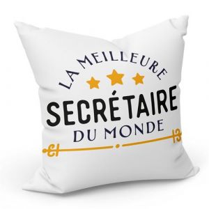 Fabulous Coussin Blanc La Meilleure Secr&eacute;taire du Monde [40x40 cm]