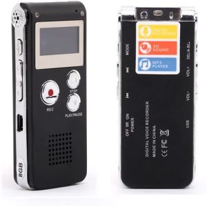 Dictaphone enregistreur Vocal Numérique pour Conférence, Cours 8 go noir gris AQ0217 vendos85