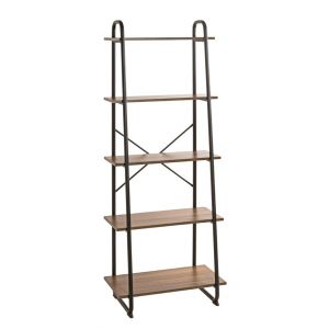 Etagère de salle de bain coloris noir-chêne -Longueur 60 x Profondeur 36 x Hauteur 164 cm - PEGANE -