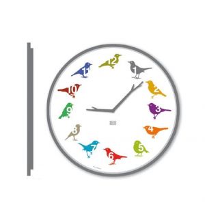 kookoo - horloge oiseaux des jardins, modèle ultraflat couleur