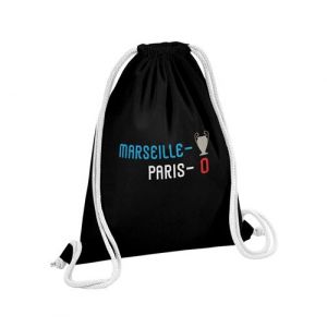 Fabulous Sac de Gym en Coton Noir Marseille 1 Paris 0 12 Litres