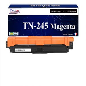 T3AZUR  -Toner compatible avec Brother TN245 Magenta pour Brother MFC-9140CDN MFC-9142CDN MFC-9330CDW MFC-9332CDW MFC-9340CDW MFC-9342CDW MFC-9330CDW