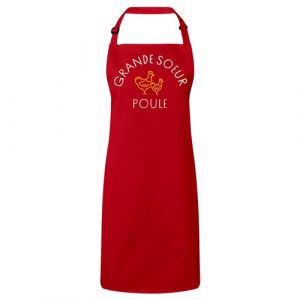 Fabulous Tablier Cuisine Premium Rouge Grande Soeur Famille Poule