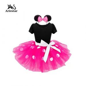 Ensemble déguisement enfant fille Ariestar® costume robe Minnie taille 100CM pour fête Halloween Carnaval Party Noël - Rose