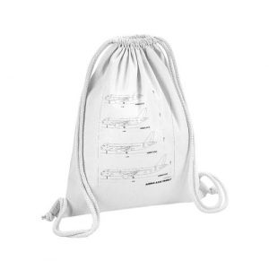Fabulous Sac de Gym en Coton Blanc Airbus A32X Famille Dessin Industriel 12 Litres