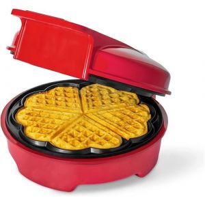 Gaufrier en forme de cœur 1000W rouge noir vendos85