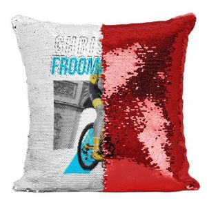 Fabulous Housse de Coussin à Sequin - Paillettes Rouge Chris Froome [40 x 40 cm]