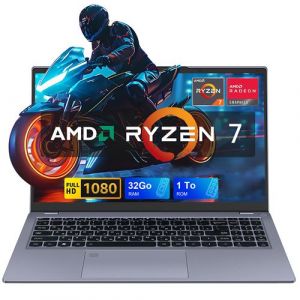 PC Portable,AMD Ryzen 7 6800H(8C-16T, jusqu'à 4,7 GHz) RAM 32Go DDR5,SSD 1 To ,WiFi 6 pour PC Portables Gamer avec Boîtier en