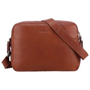 Arthur & Aston - Besace en cuir "Ange" cognac - 35 x 26 x 12 cm - Marron