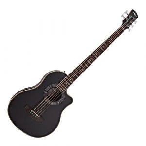 Roundback Electro Acoustic 5 String Bass Guitar by Gear4music, Black