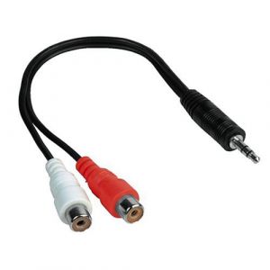 KOMELEC Câble jack 3.5 vers 2 rca fem 20cm