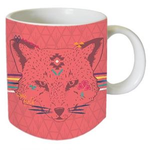 CODAMEX Mug Little Marcel Renard - En céramique - Rose - H. 9.5 cm - D. 8 cm