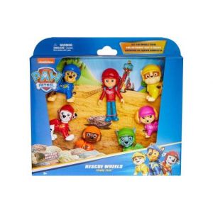 Coffret 7 figurines wheels pat patrouille ryder chiot marcus chase ruben stella zuma rocky - set chien et 1 carte