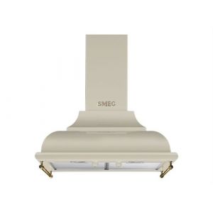 Smeg Cortina KC16POE - Hotte - hotte décorative - largeur : 59.5 cm - profondeur : 47 cm - extraction et recirculation (avec kit de recirculation supplémentaire) - crème