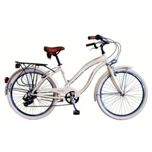 Vélo Cruiser Femme - Via Veneto By Canellini Aluminium Beige - Bicyclette Ville Retro Vintage