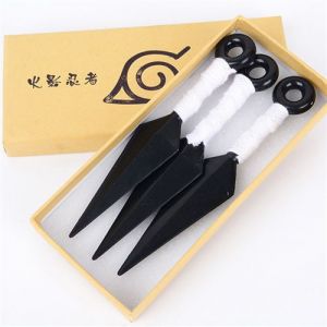 Set de 3 pièces lancer fléchettes Kunai couteaux Naruto Shippuden Cosplay Noir+Blanc